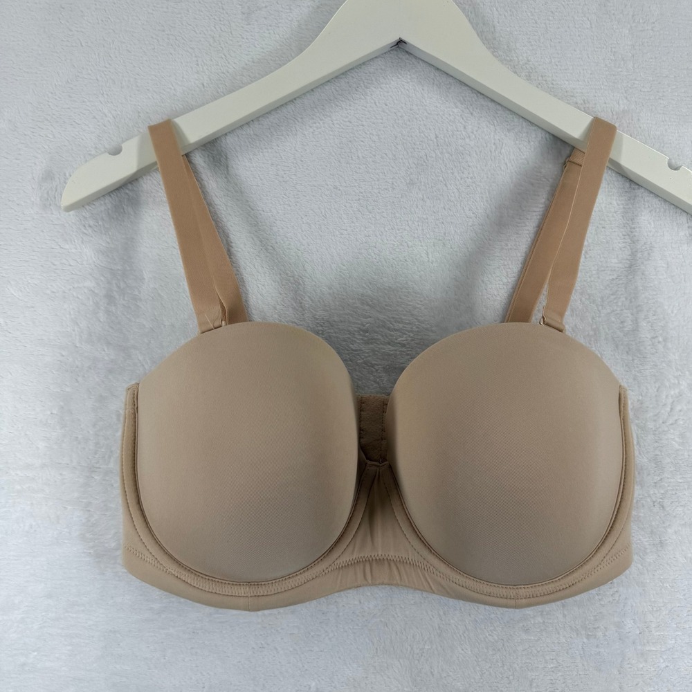 Wacoal Strapless Red Carpet Bra Beige 34DDD Underwire Padded‎ Convertible